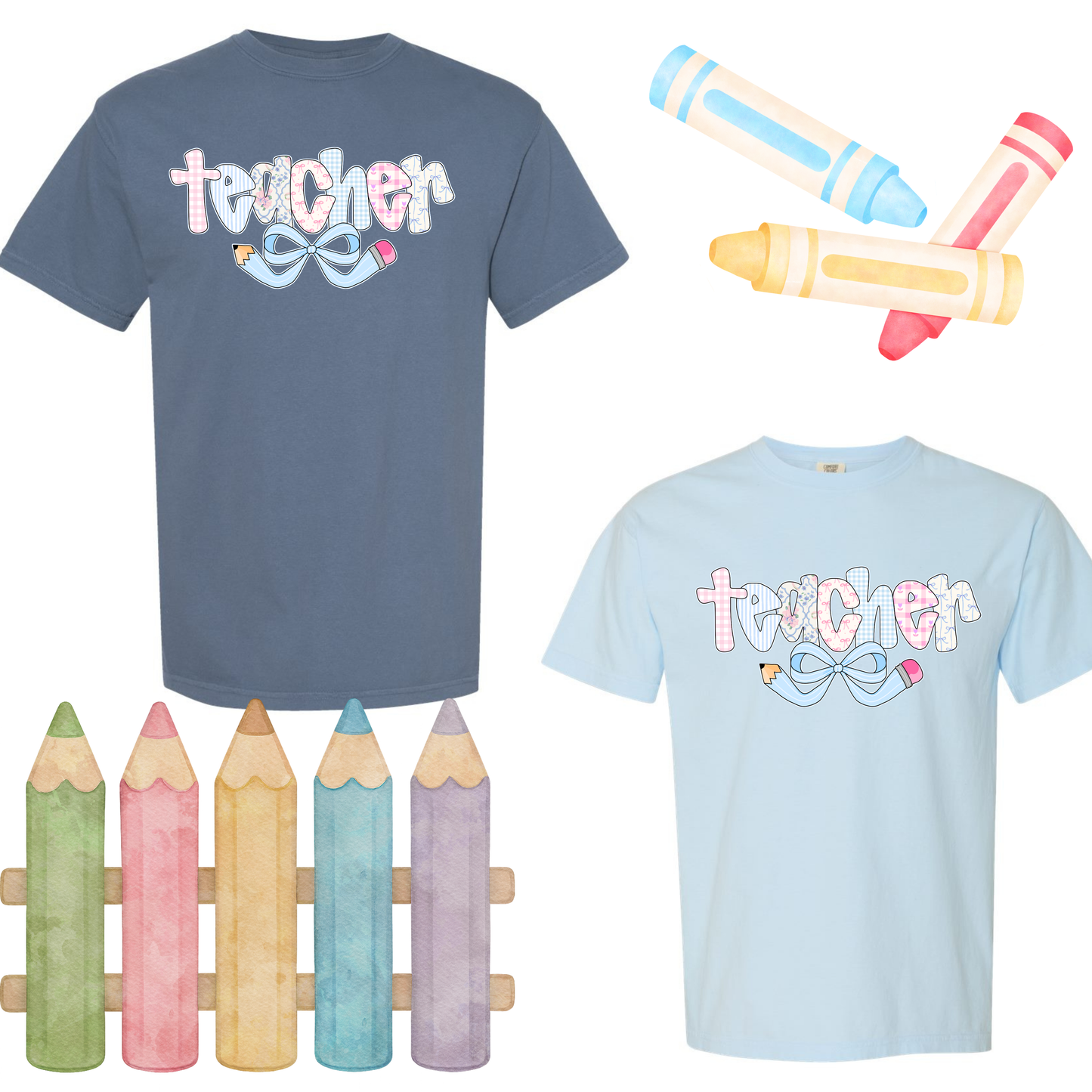 Teacher Pencil Bow tee