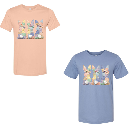 Patchwork bunnies tee