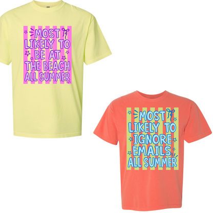 End of the Year Most Likely to tees