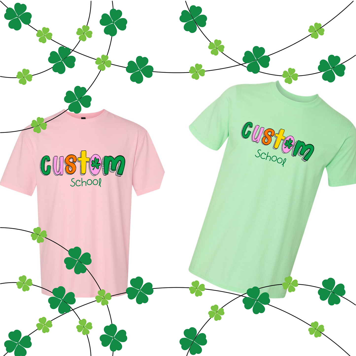 St Patrick's Day Custom School Name Shirt