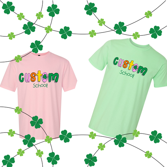 St Patrick's Day Custom School Name Shirt